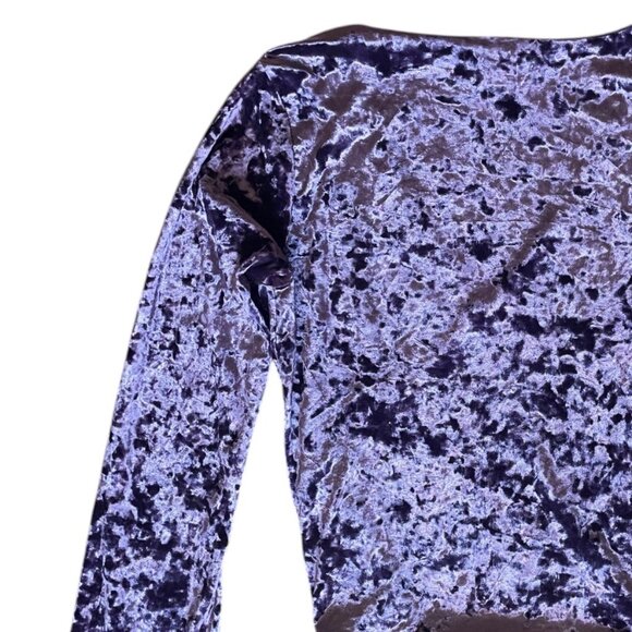 Vintage Moda International Whimsigoth Purple Velvet Bodycon Crisscross Top M - Picture 6 of 6